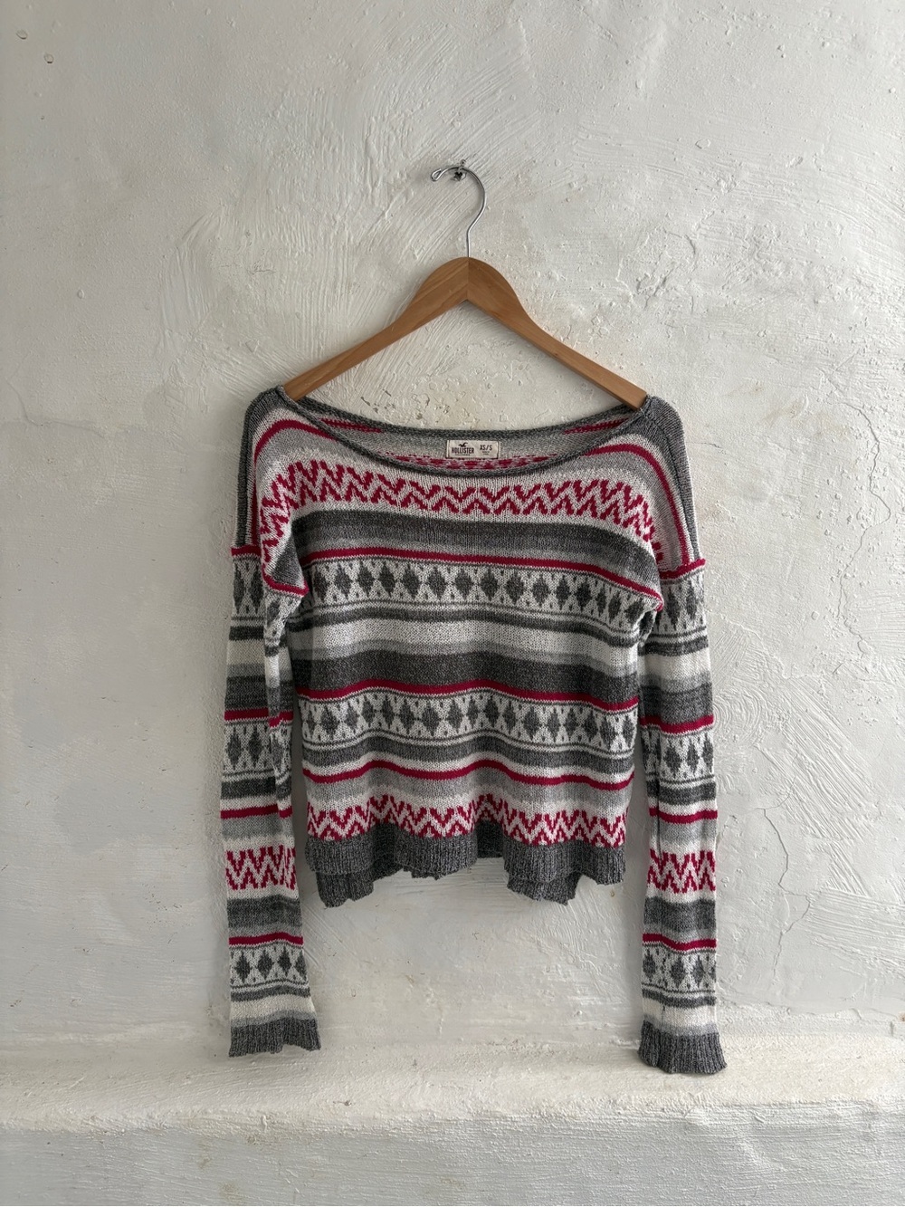 Hollister cropped Fair Isle knit sweater